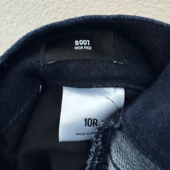 New Express High Rise Boot Cut Jeans Dark Indigo Denim Classic Minimalist 10 - Picture 12 of 13